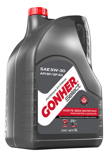 Aceite De Motor Semisintético 5w30 5 Litros Gonher Select