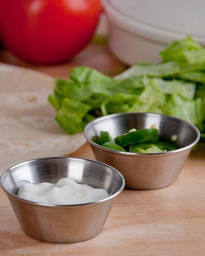 Imagen 2 de 2 de Juego De 12 Tazas Para Salsas Acero Inoxidable (1.5 Onzas)