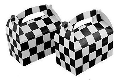 Adorox Set De 24 Cajas De Regalo De Carreras A Cuadros Favor