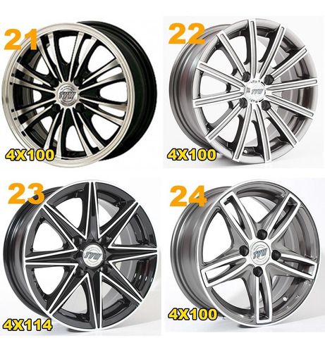 Kit X 4 Llantas Tvw R14 4x100 4x108 + Oferta + Envio