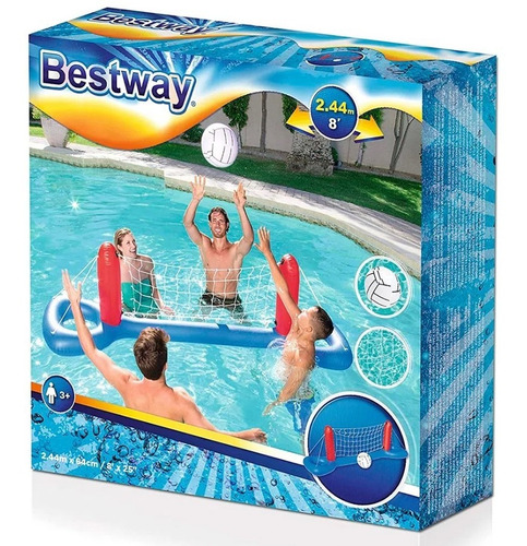 Set Red De Voley Bestway Inflable Rigido Con Pelota Pileta