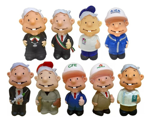 9 Amlo Figuras De Peje Muñeco Colección Juguete 10cm Premium