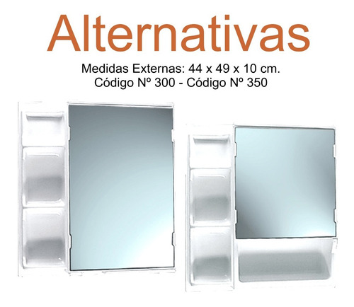 Botiquin Baño Espejo Peinador 1 Puerta 32x49x10 C6 Blanco