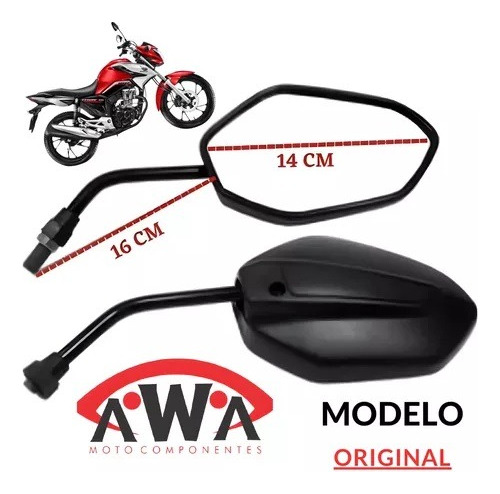 Par Espelho Retrovisor Honda Cg Titan Fan Start 125 150 160