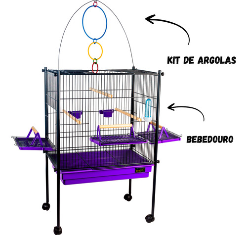 Ninho Caixa Ring Neck Triplex Confortável Para Aves Pequenas