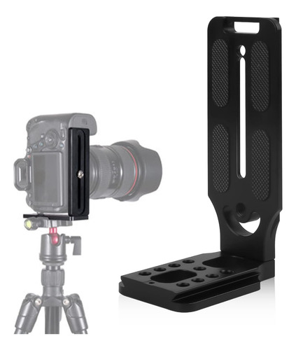 Vertical Qr Plata Universal Dslr Cámara L Bracket Con 1/4