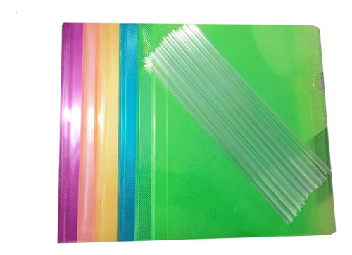 Folder Plástico Polipropileno Con Costilla Colores Neon Surt Color Neon Conbinados