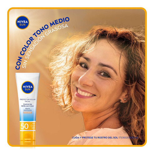 Protector Facial Nivea Sun Control De Brillo Tono Medio 50ml