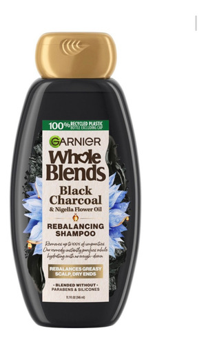 Garnier Whole Blends Shampo C/carbón Negro& Aceite D/nigella