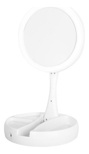Espejo Doble Gadnic EP10 Porta Maquillaje Con Luz Led Carga USB Giro 360°