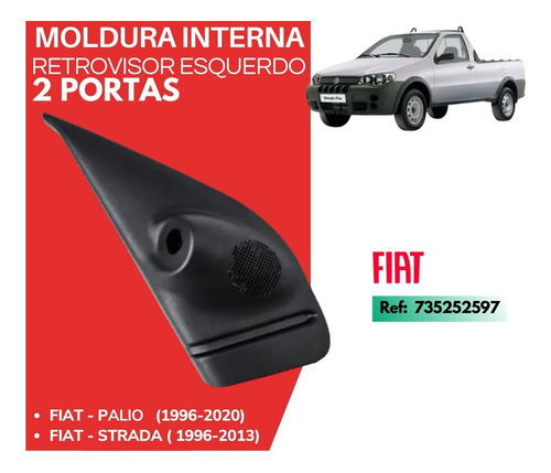 Moldura Interna Espelho Retrovisor L.esquerdo Palio 2 Portas