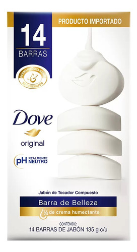 Jabón Corporal En Barra Dove Con Crema Humectante 14 Piezas