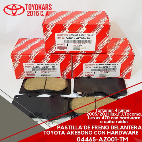 Pastillas De Freno Fortuner/4runner/hilux 2003-18 Delanteras