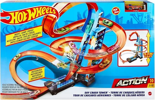 Hot Wheels Sky Crush Tower Choques Aereos Pistas Motorizado