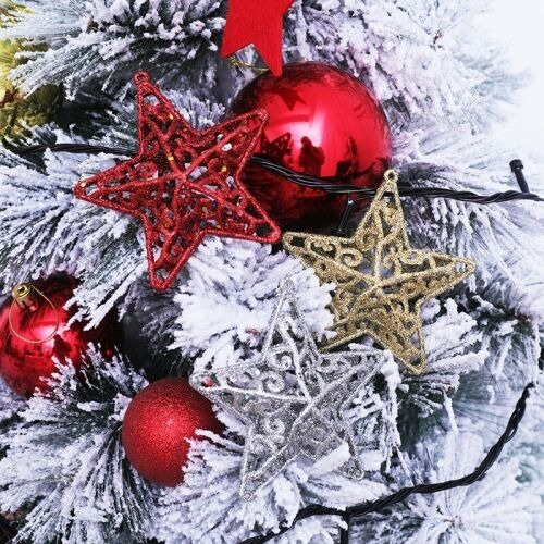 Imagen 3 de 10 de Estrella Navideña X 4 Para Arbolito Adorno Deco Navidad