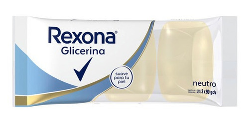 Rexona Neutro Glicerina Jabón En Barra 90 g Pack X 3