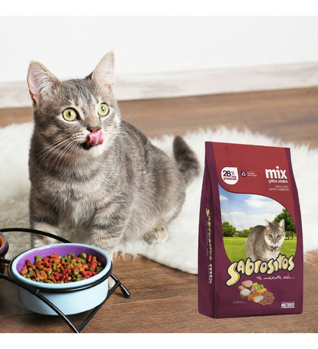 Alimento Seco De Carne Sabrositos Mix Gato Adulto 10kg