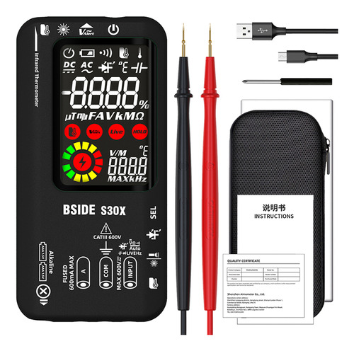 Multímetro Infrarrojo De Temperatura S30x, 9999 Cuentas, Ide