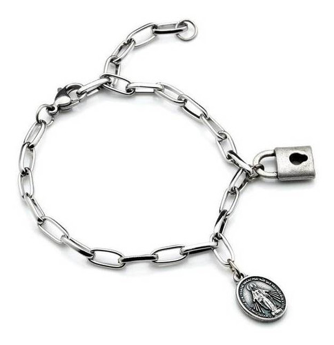 Imagem 2 de 6 de Pulseira Corrente Inox Servos De Nossa Senhora