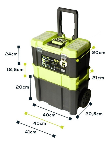 Caja De Herramientas Con Ruedas 3 En 1 - Klatter