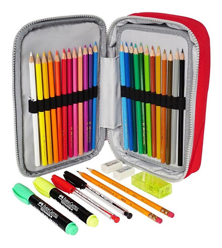 Faber Castell 24 Colores, Estuche Con 34 Pzas Escuela Dibujo