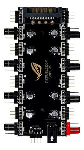 Hub Sata Para 8 Ventiladores Rgb De 4 Pines Pwm Fan