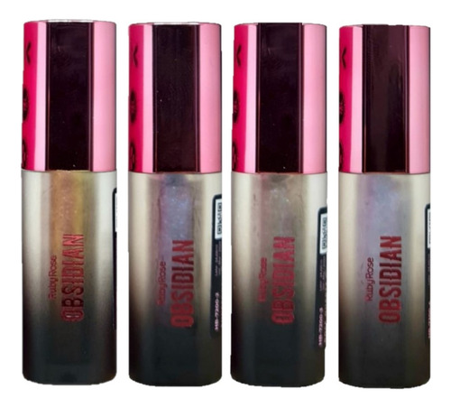 12 Gloss Glossy Lips Obsidian Hb7200 Ruby Rose Atacado