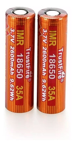 Baterias Trustfire Imr18650 - 2600 Mah (pack De 2 Un) Imr