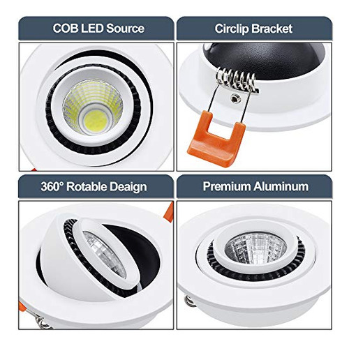 Gimbal Led Empotrable 3 Pulgadas 5 W Luz Diurna