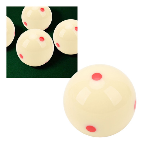 Pelota De Billar Profesional, 57 Mm, Blanca, 6 Puntos Rojos,