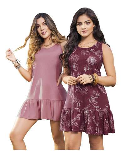 Vestido Paq X2 Para Mujer Multicolor Mp