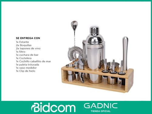 Set Profesional Bartender Completo Barman Cocteles Bebidas