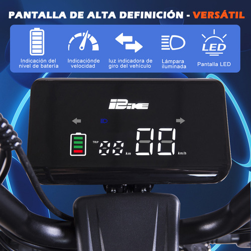 Bicicleta Eléctrica Evoswift E600 Color Azul Acero 500W Pantalla LCD Envío Gratuito Batería Extra Grande 48V20ah Velocidad Máxima 45KM/h