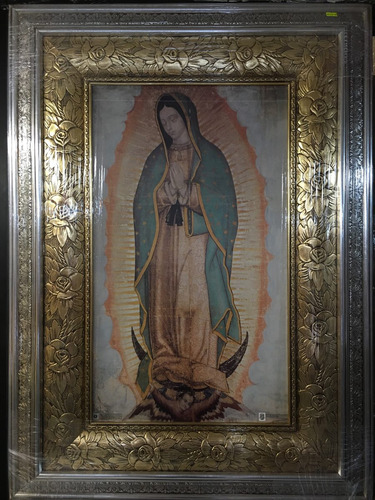Imagen 3 de 6 de Cuadro De La Virgen De Guadalupe Hoja De Oro Y Plata 1mt