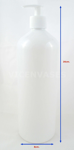 50pz Botella Envase Blanco 1 Litro Blanco Bomba Dosificadora