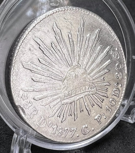 Moneda Plata 8 Reales Durango Do 1877 En Capsula