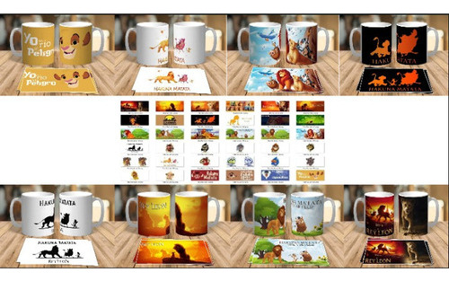 38 Plantillas Sublimación Tazas Infantiles - El Rey León