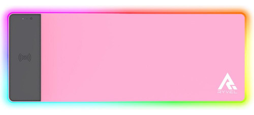 Mousepad Gamer Ryvel Pink Rgb Charge, Grande, 800x300mm