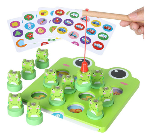 Yi Diversión De Pesca De Rana De Madera Montessori