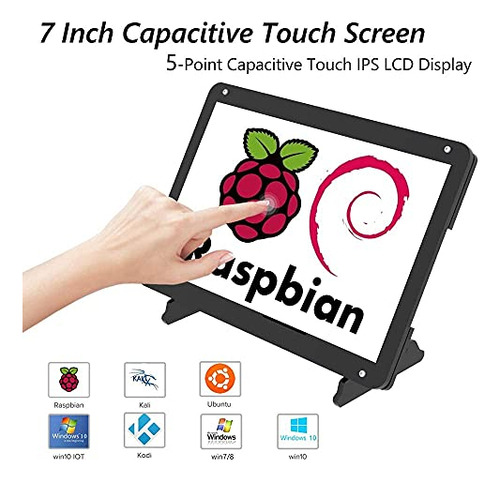 Monitor Táctil 7puLG Para Raspberry Pi, Ips Portátil Hdmi