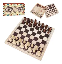 Comprar Juego De Mesa 3 En 1 Ajedrez, Damas Y Backgammon