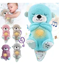 Comprar Bebé Dormido Con Respiración De Luz Musical Nutria Juguete Color Azul Claro