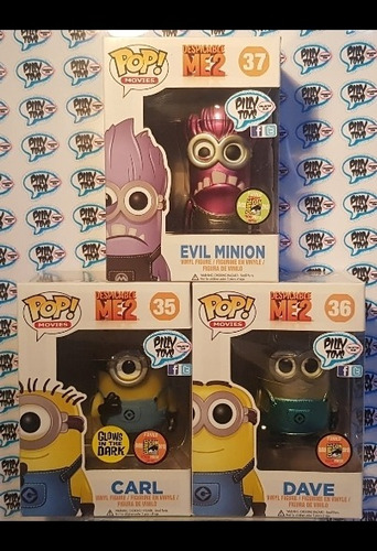 Funko Pop! Sdcc 2013 Despicable Me 2 Evil Minion,dave & Carl (Usado)