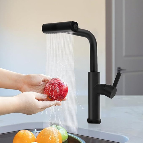 Grifo Multifuncional Extraíble Con Mezcla Y Giro 360° Negro-c Mate