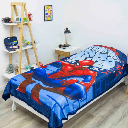 Frazada Con Corderito 1 1/2 Spiderman Hombre Araña