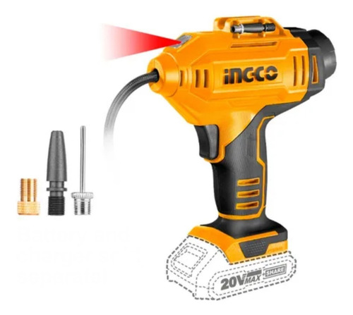 Inflador De Neumaticos Ingco Inalambrico 20v/150psi Ingco