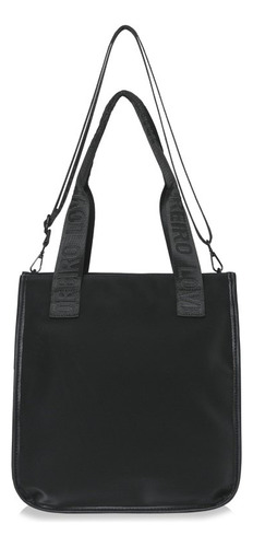 Cartera Las Oreiro De Nylon Engomada Mujer Dama Bolso 18964 Negro