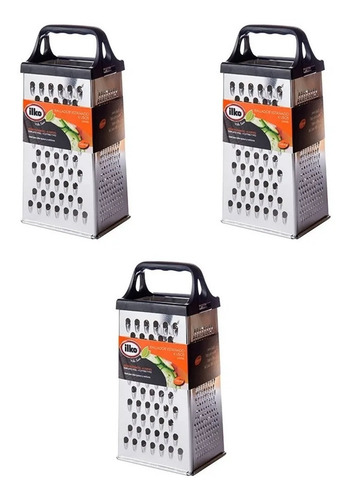 Rallador Ilko 4 Lados Acero Inoxidable Estañado - 3 Pza