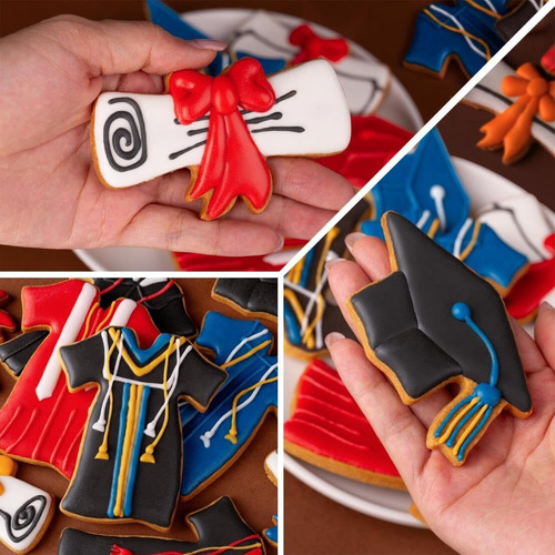 Juego De 3 Cortadores De Galletas De Graduación De Acero