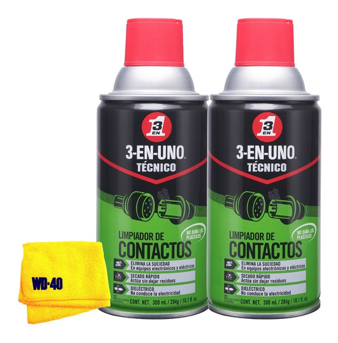  Limpiador De Contactos 3 En 1 Tecnico 300ml/ 10.1oz X2 Und